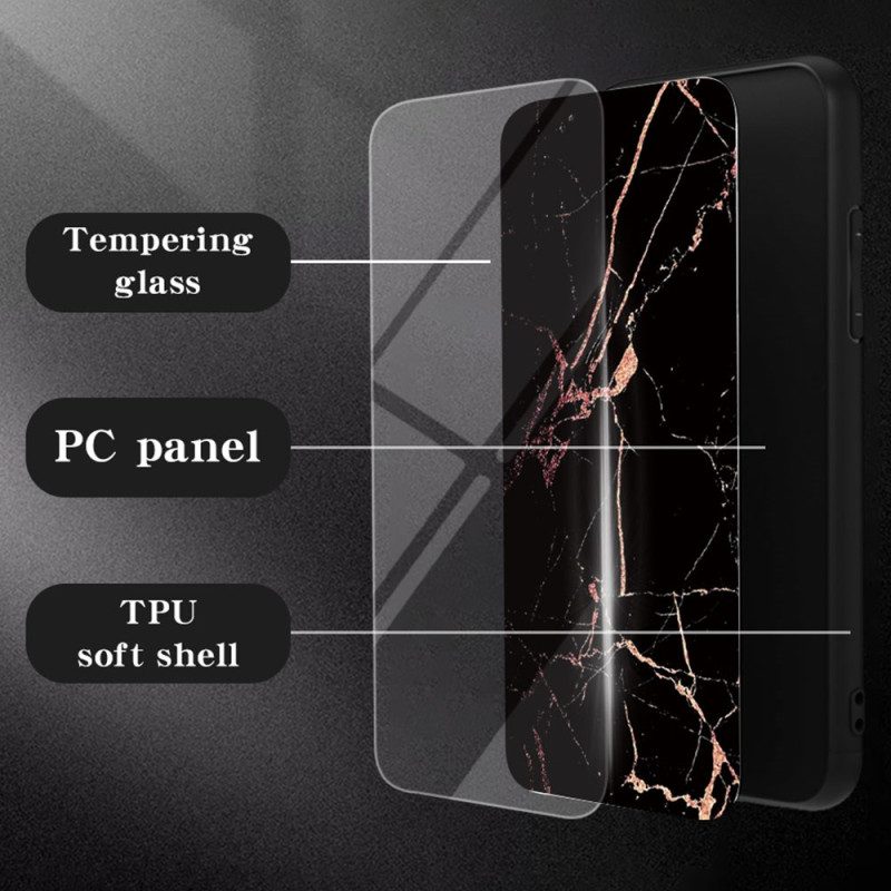 Skal Samsung Galaxy S25 5g Edge Telefonfodral Härdat Marmorglas