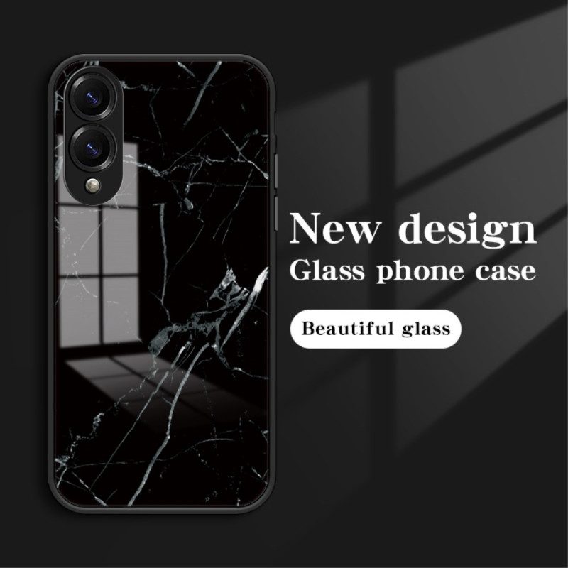 Skal Samsung Galaxy S25 5g Edge Telefonfodral Härdat Marmorglas