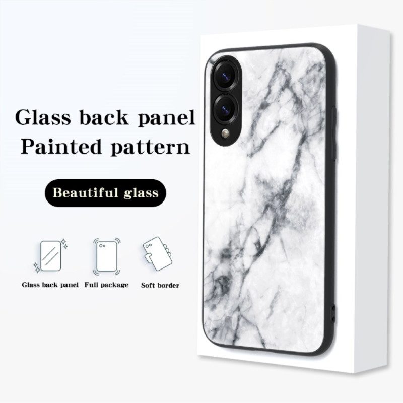 Skal Samsung Galaxy S25 5g Edge Telefonfodral Härdat Marmorglas