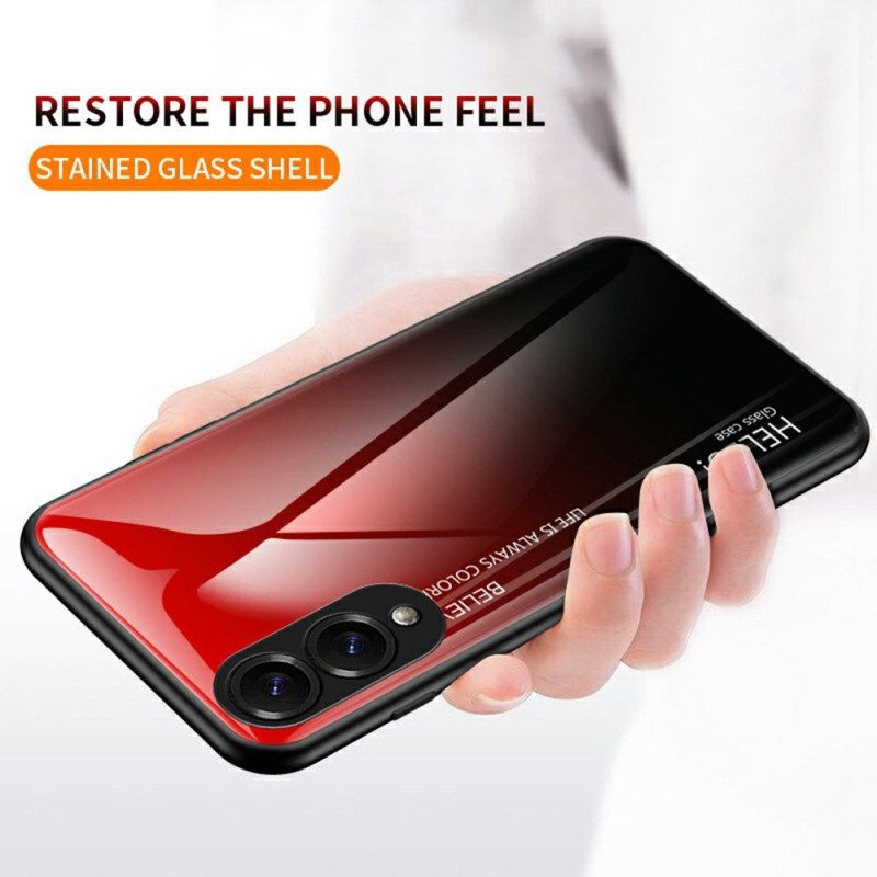 Skal Samsung Galaxy S25 5g Edge Telefonfodral Hello I Härdat Glas