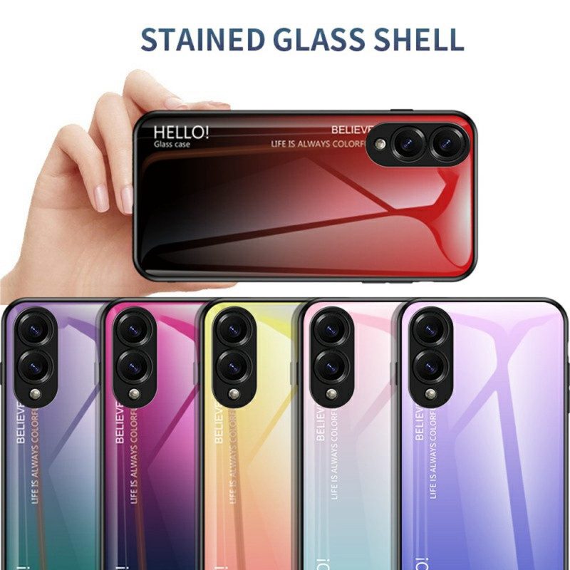 Skal Samsung Galaxy S25 5g Edge Telefonfodral Hello I Härdat Glas