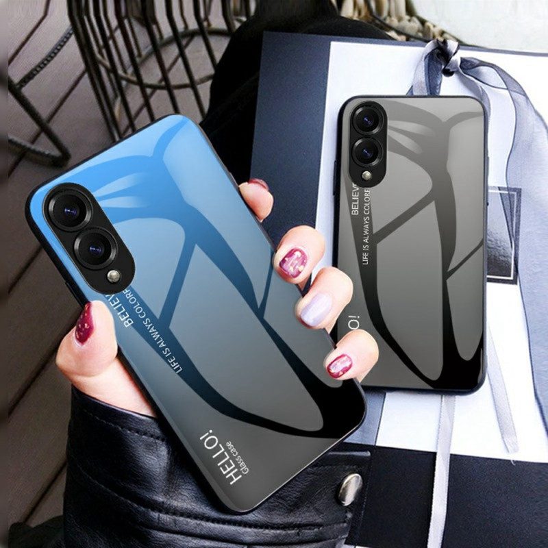 Skal Samsung Galaxy S25 5g Edge Telefonfodral Hello I Härdat Glas
