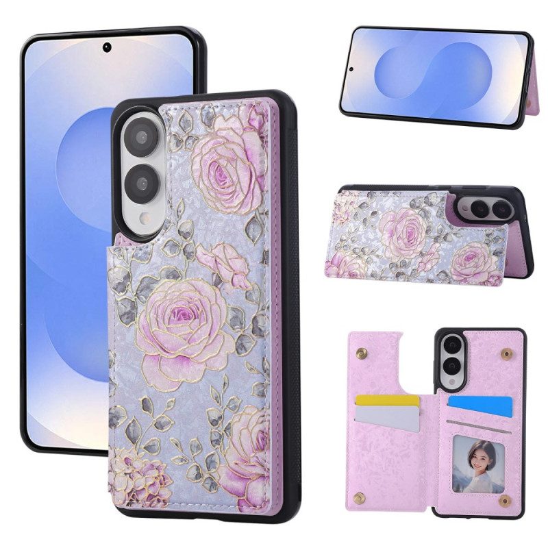 Skal Samsung Galaxy S25 5g Edge Telefonfodral Korthållare Med Blommönster