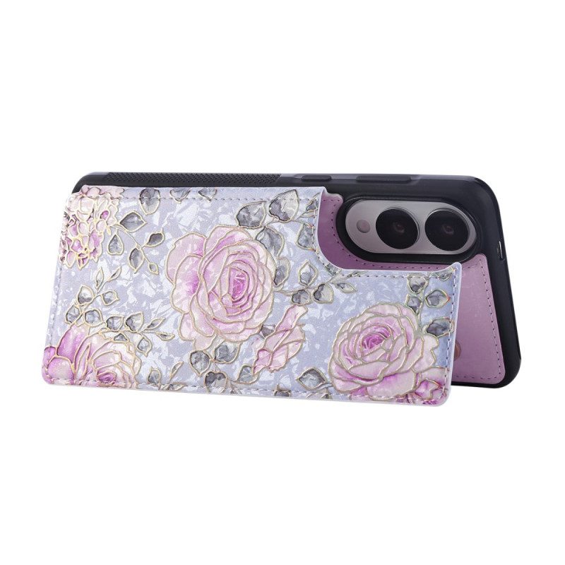 Skal Samsung Galaxy S25 5g Edge Telefonfodral Korthållare Med Blommönster