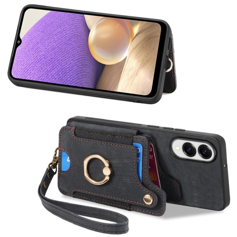 Skal Samsung Galaxy S25 5g Edge Telefonfodral Retro Rfid-korthållare Och Rem