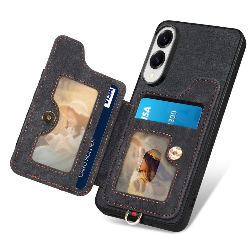 Skal Samsung Galaxy S25 5g Edge Telefonfodral Retro Rfid-korthållare Och Rem