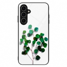Skal Samsung Galaxy S25 5g Gröna Löv Härdat Glas