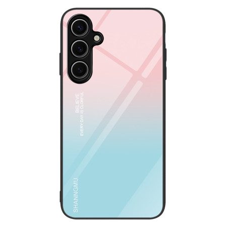 Skal Samsung Galaxy S25 5g Rosa Och Blått Tonat Härdat Glas