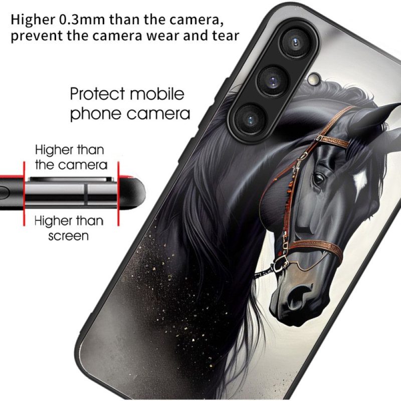 Skal Samsung Galaxy S25 5g Telefonfodral Grå Häst I Härdat Glas