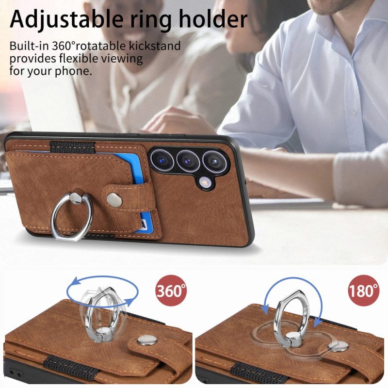 Skal Samsung Galaxy S25 5g Telefonfodral Korthållare Och Ring I Läderimitation