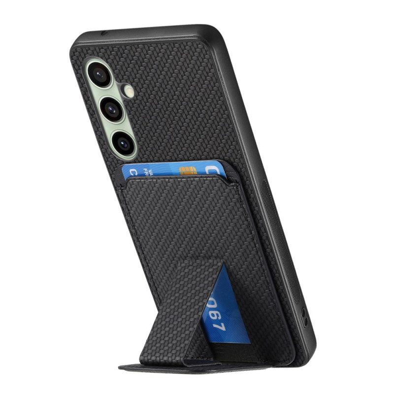 Skal Samsung Galaxy S25 5g Telefonfodral Korthållare Och Stativ I Kolfiber