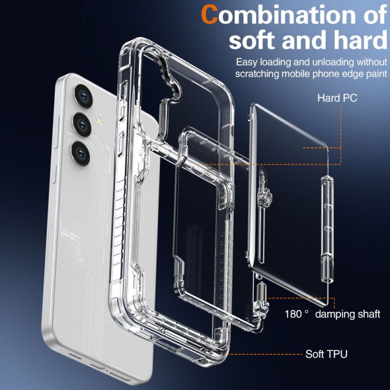 Skal Samsung Galaxy S25 5g Transparent Med Inbyggd Korthållare
