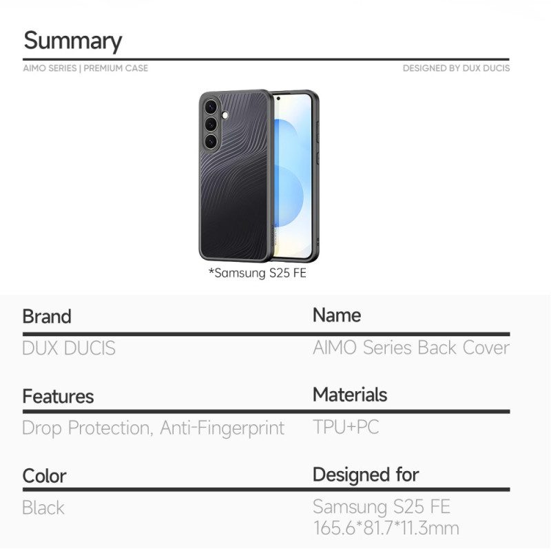 Skal Samsung Galaxy S25 Fe Aimo-serien Dux Duci