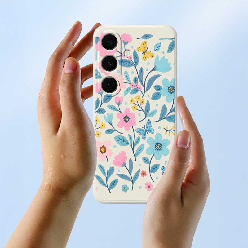 Skal Samsung Galaxy S25 Fe Blommig Silikon