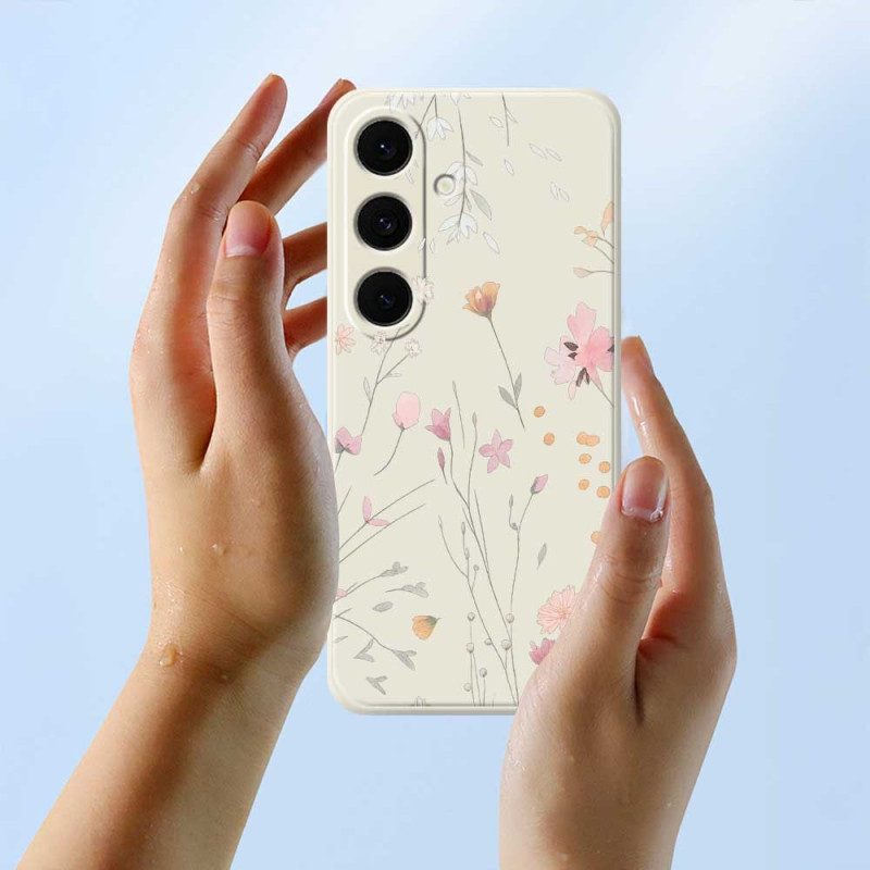 Skal Samsung Galaxy S25 Fe Färgglada Silikonblommor