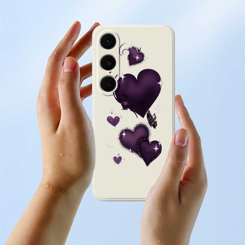 Skal Samsung Galaxy S25 Fe Lila Hjärtasilikon