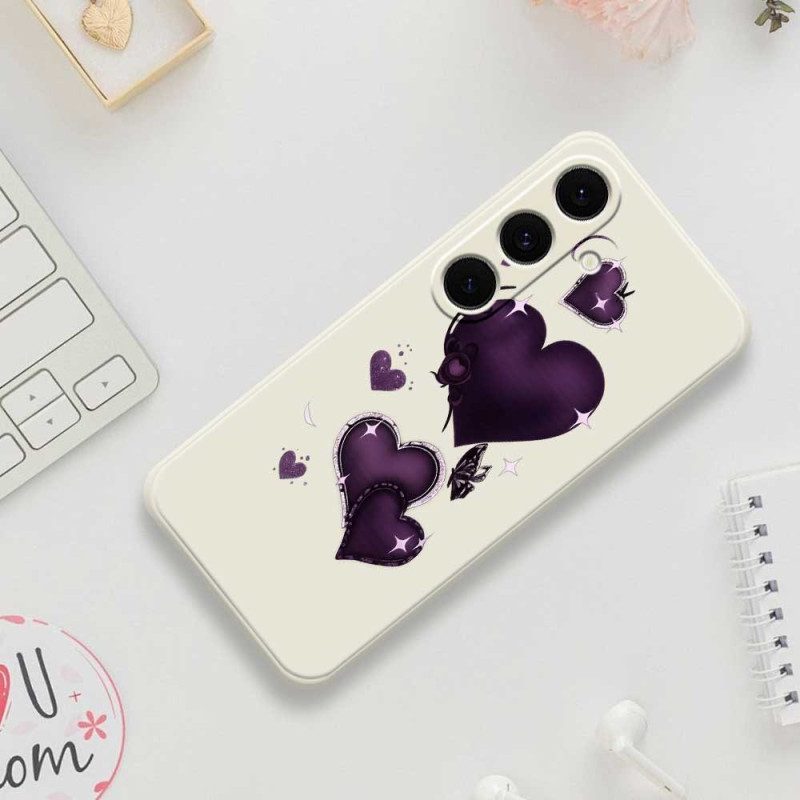 Skal Samsung Galaxy S25 Fe Lila Hjärtasilikon
