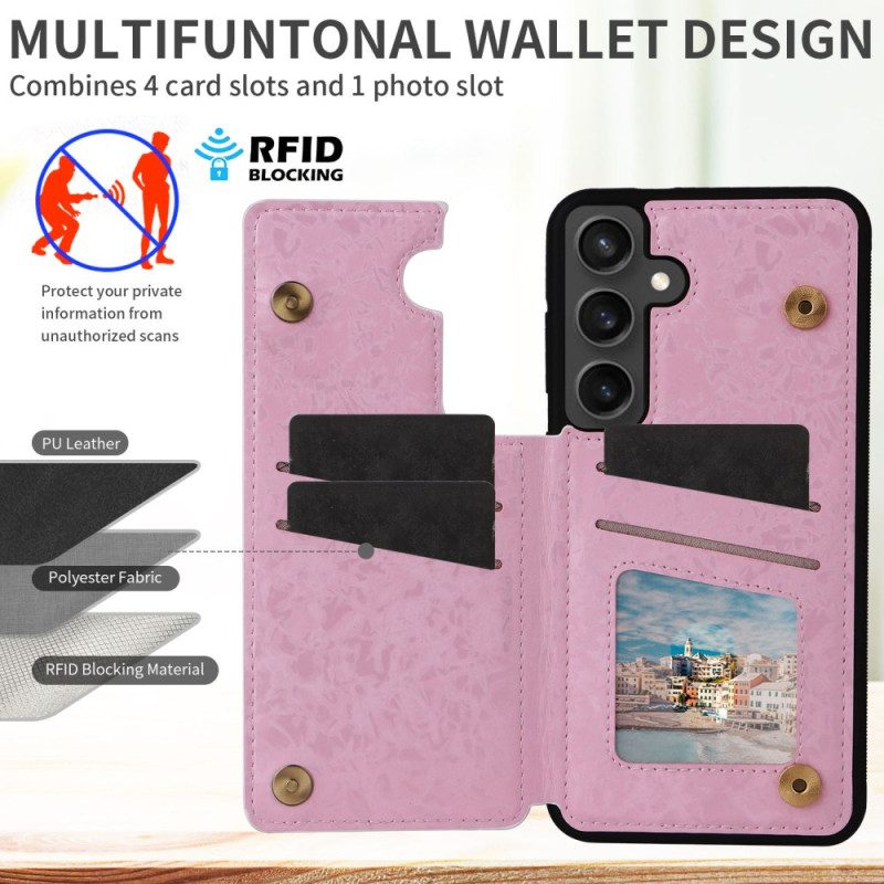 Skal Samsung Galaxy S25 Fe Telefonfodral Blommigt Korthållare