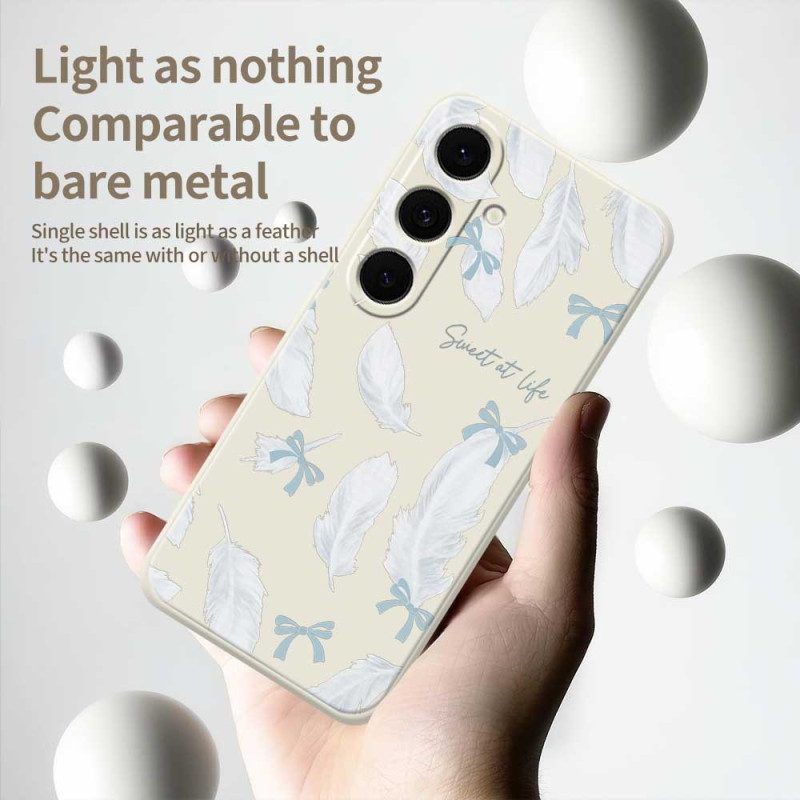 Skal Samsung Galaxy S25 Fe Vit Fjädersilikon
