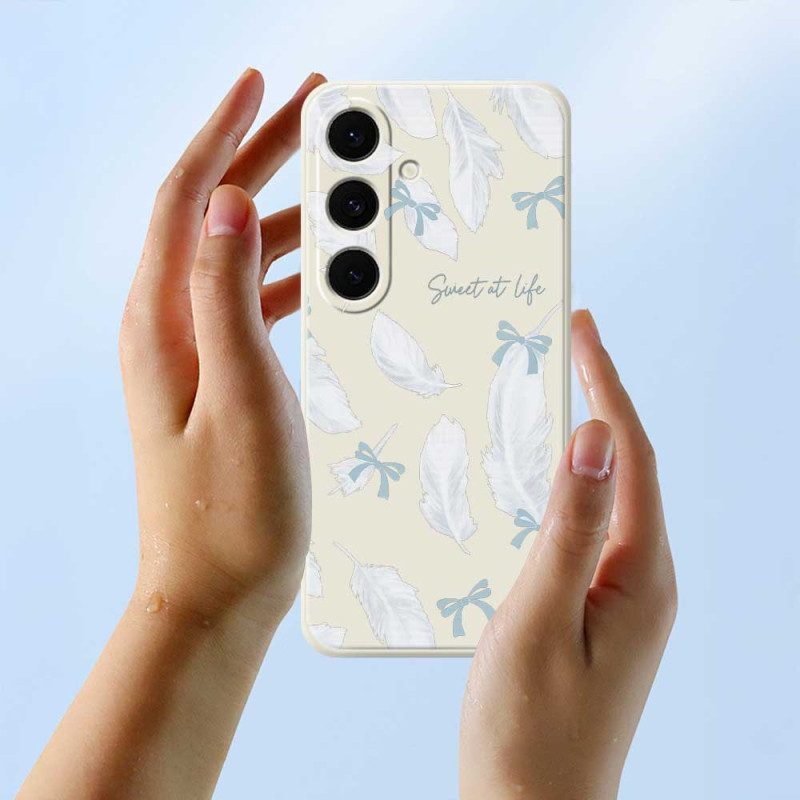 Skal Samsung Galaxy S25 Fe Vit Fjädersilikon