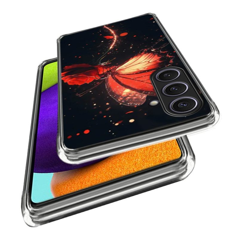 Skal Samsung Galaxy S25 Plus 5g Röd Fjäril
