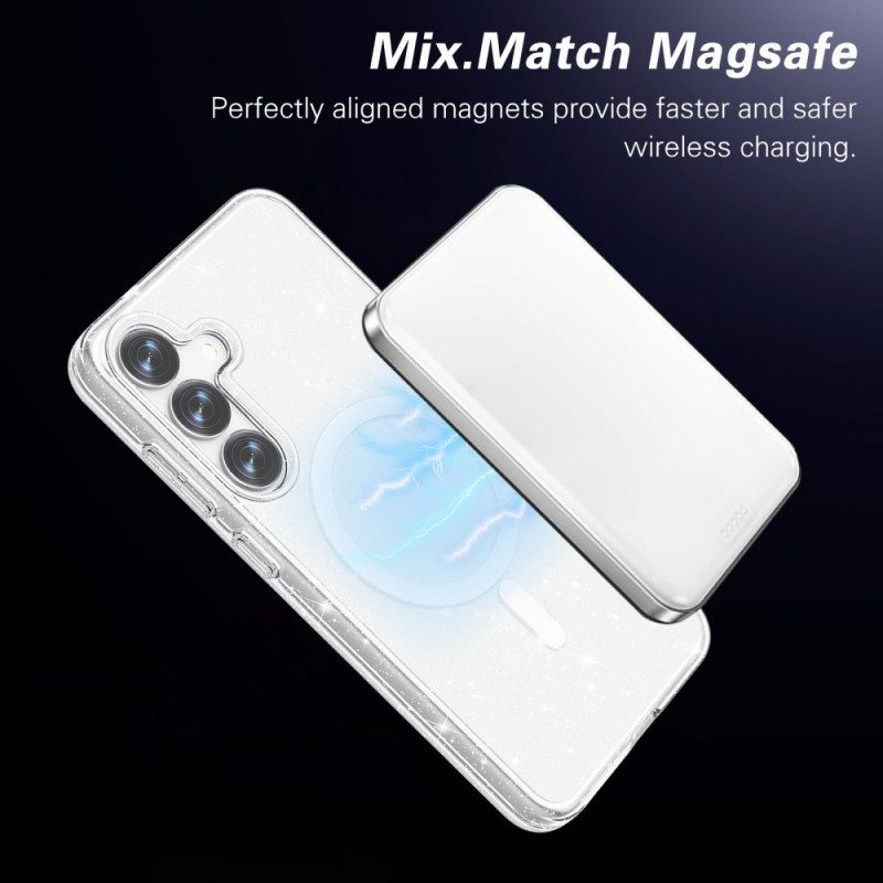 Skal Samsung Galaxy S25 Plus 5g Telefonfodral Magsafe-kompatibel Glitterbaksida