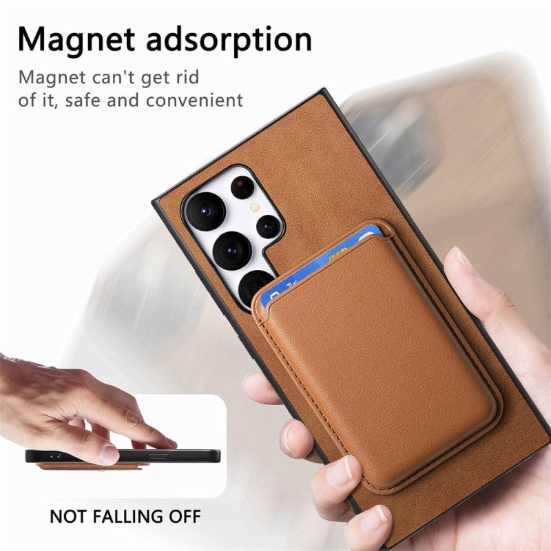 Skal Samsung Galaxy S25 Ultra 5g Avtagbar Magnetisk Korthållare I Mockastil