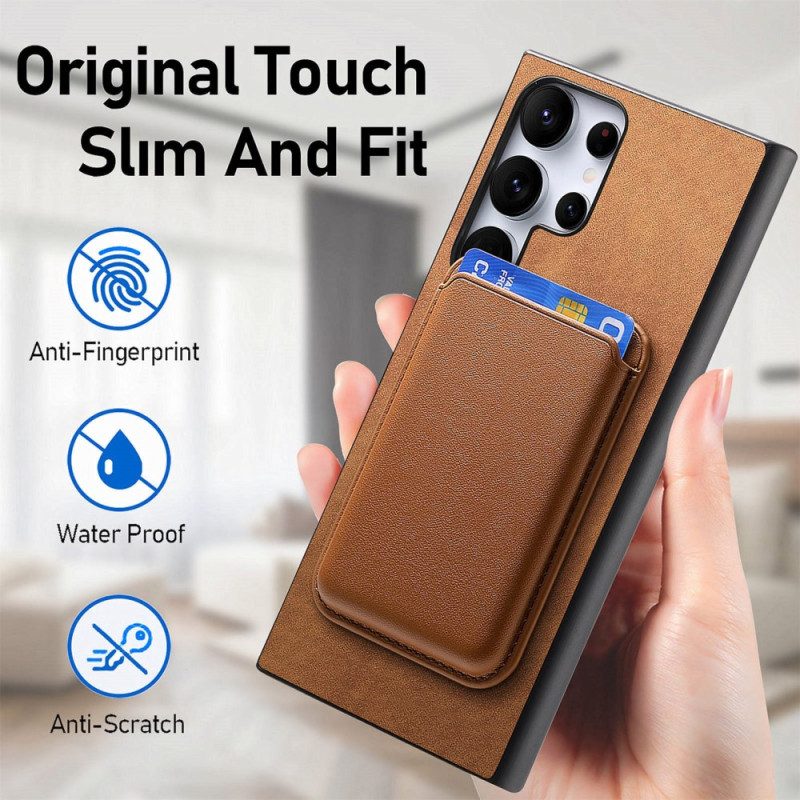 Skal Samsung Galaxy S25 Ultra 5g Avtagbar Magnetisk Korthållare I Mockastil