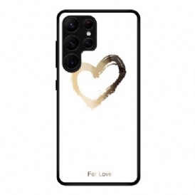 Skal Samsung Galaxy S25 Ultra 5g Guldhjärta På Vit Bakgrund