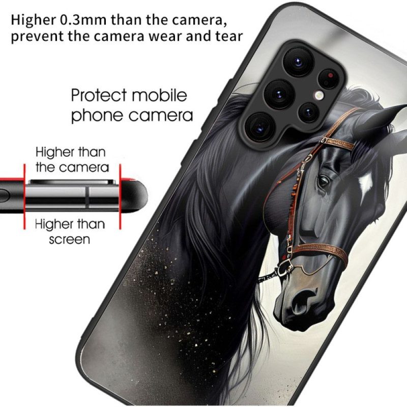 Skal Samsung Galaxy S25 Ultra 5g Härdat Glas Med Grå Häst