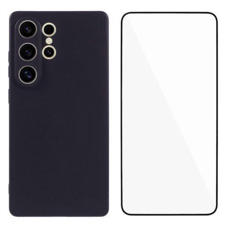 Skal Samsung Galaxy S25 Ultra 5g Matt Silikon Med Skärmskydd I Härdat Glas