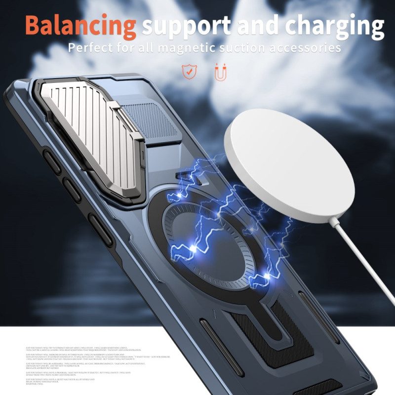 Skal Samsung Galaxy S25 Ultra 5g Metallisk Effekt Med Linsskydd Och Stativ