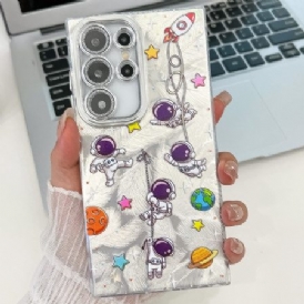 Skal Samsung Galaxy S25 Ultra 5g Telefonfodral Astronaut Med Linsskydd
