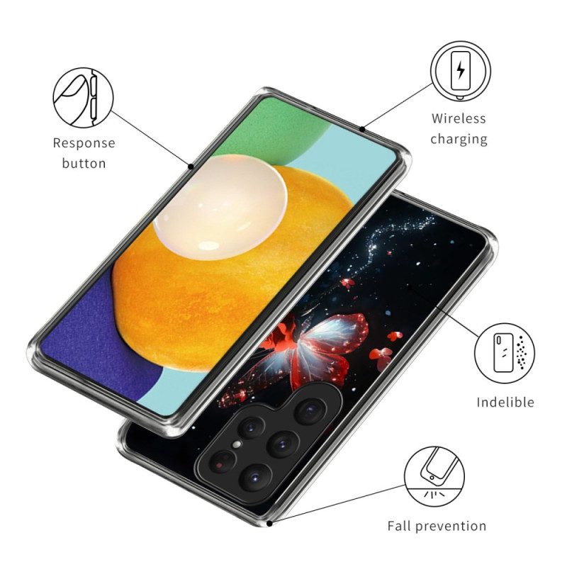 Skal Samsung Galaxy S25 Ultra 5g Telefonfodral Fjäril Och Ros