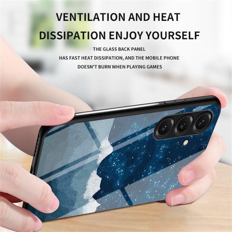 Skal Samsung Galaxy S26 Himmelsblått Stjärnmönster I Härdat Glas