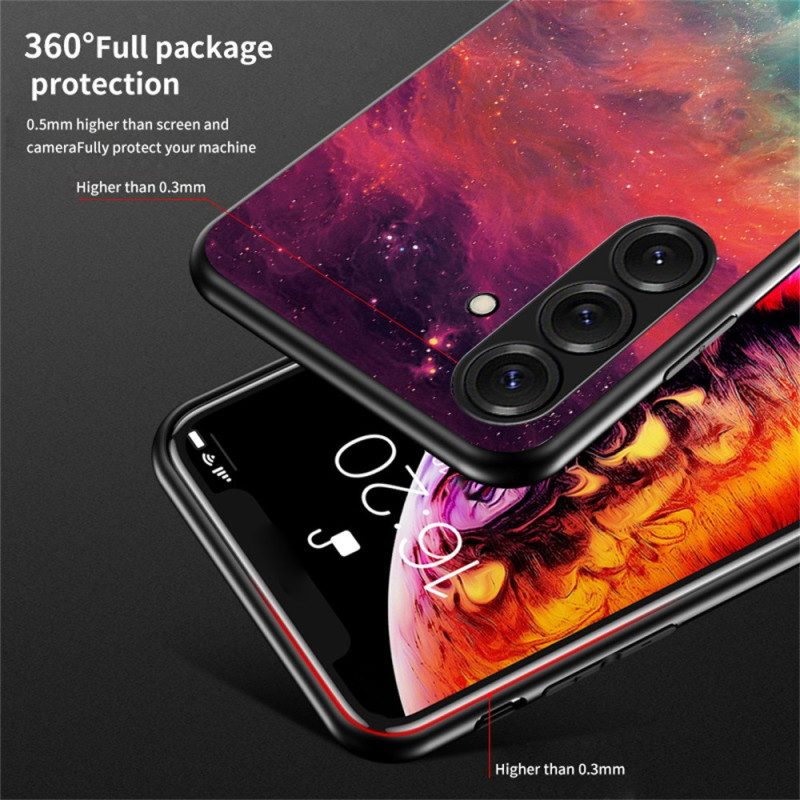 Skal Samsung Galaxy S26 Himmelsblått Stjärnmönster I Härdat Glas