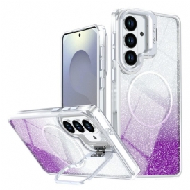 Skal Samsung Galaxy S26 Magnetisk Med Tonad Glitter Och Hopfällbart Stativ