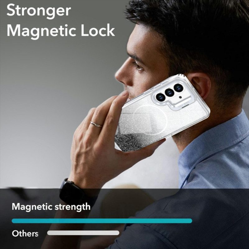 Skal Samsung Galaxy S26 Magnetisk Med Tonad Glitter Och Hopfällbart Stativ