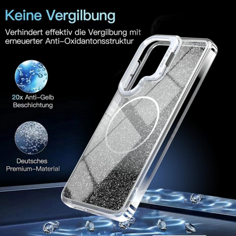 Skal Samsung Galaxy S26 Magnetisk Med Tonad Glitter Och Hopfällbart Stativ