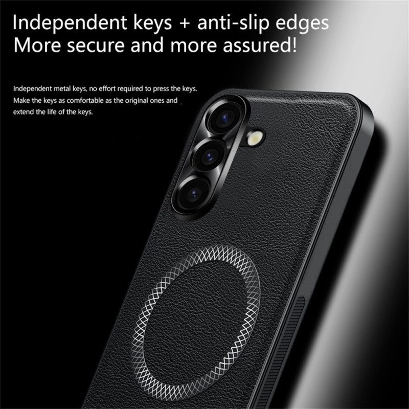 Skal Samsung Galaxy S26 Plus Lädereffekt Och Metalllinsbåge
