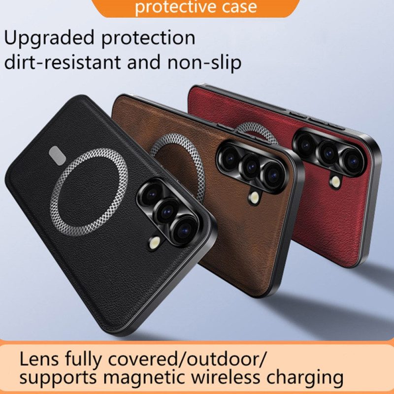 Skal Samsung Galaxy S26 Plus Lädereffekt Och Metalllinsbåge