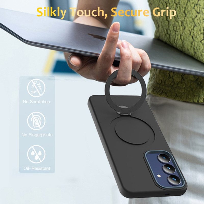 Skal Samsung Galaxy S26 Plus Telefonfodral Magnetisk Med Roterande Ring Och Stativ