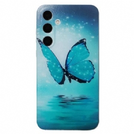 Skal Samsung Galaxy S26 Telefonfodral Blå Fjäril