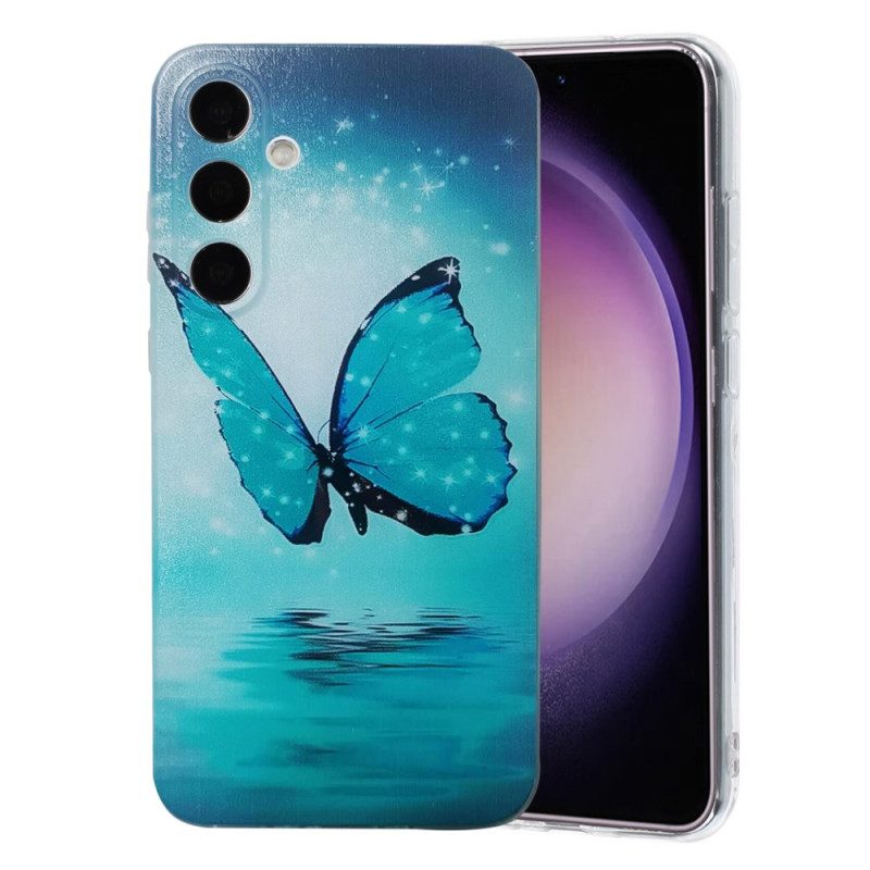 Skal Samsung Galaxy S26 Telefonfodral Blå Fjäril