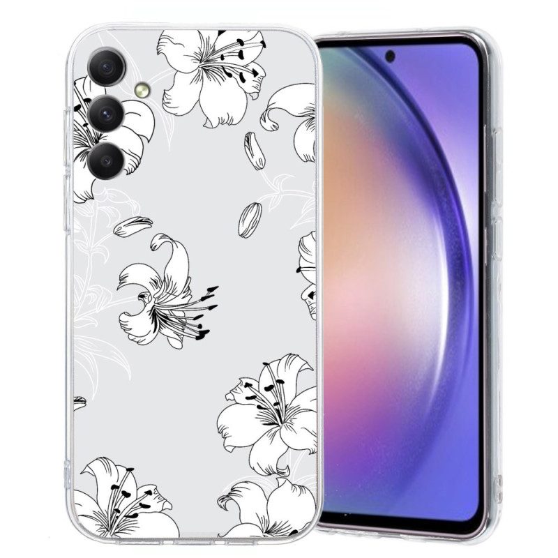 Skal Samsung Galaxy S26 Telefonfodral Vita Blommor