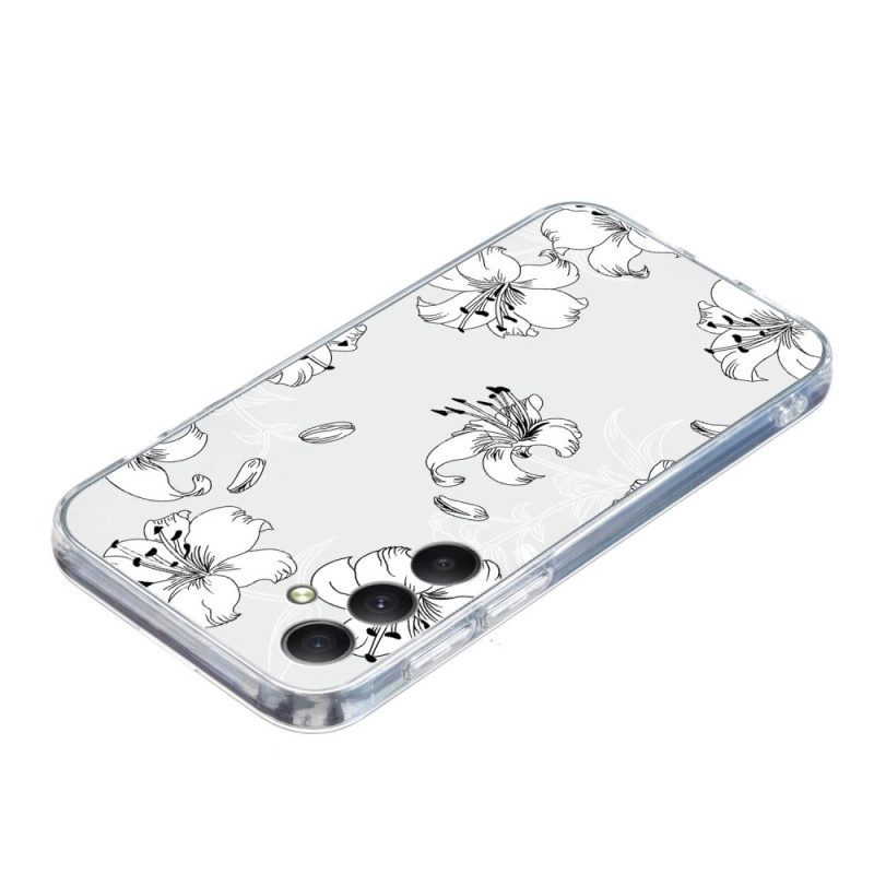Skal Samsung Galaxy S26 Telefonfodral Vita Blommor