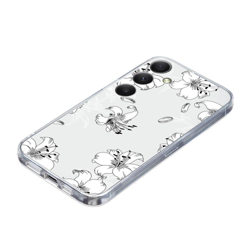Skal Samsung Galaxy S26 Telefonfodral Vita Blommor