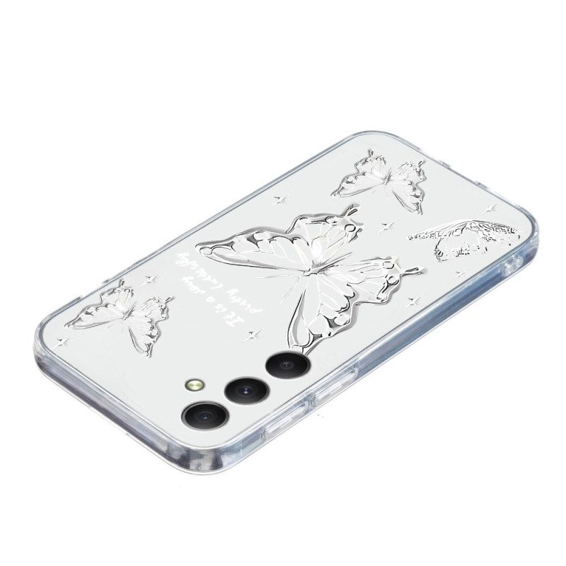 Skal Samsung Galaxy S26 Telefonfodral Vita Fjärilar