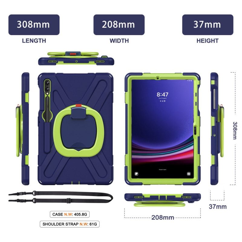 Skal Samsung Galaxy Tab S10 Plus Multifunktionellt Roterande Stativ Och Handtag