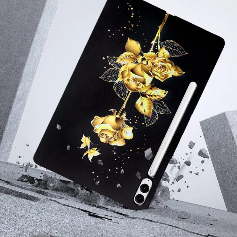 Skal Samsung Galaxy Tab S10 Plus Telefonfodral Gyllene Rosor